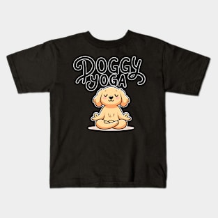 Doggy Yoga Delight Kids T-Shirt